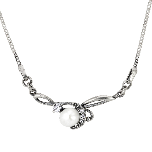 Колье из серебра с жемчугом 4336354-2