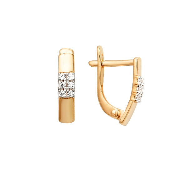 Серьги из золота с фианитом 000842-1102 от KRASNOE, металл Золото, вставка 