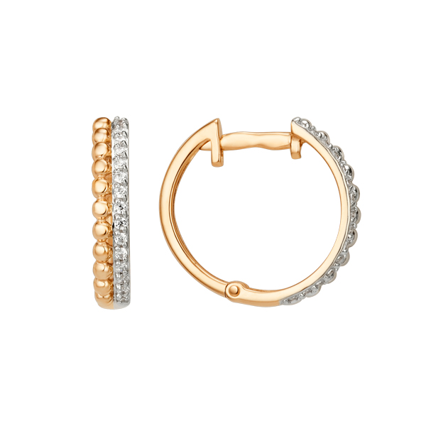 Серьги из золота с фианитом 012292-1102 от KRASNOE, металл Золото, вставка 