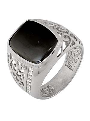 Кольцо из серебра с фианитом