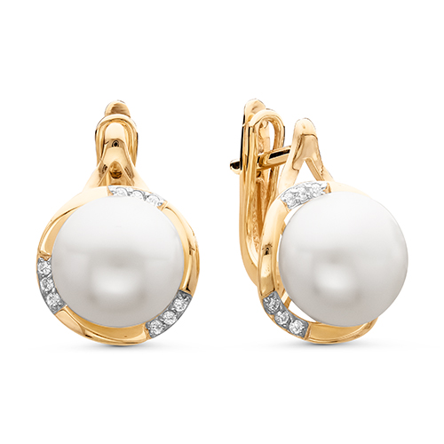 Серьги из золота Z2-9234 от KRASNOE, металл Золото, вставка Жемчуг