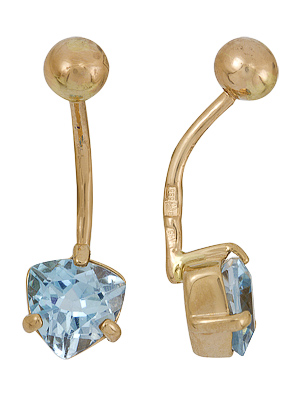 Пирсинг из золота с топазом