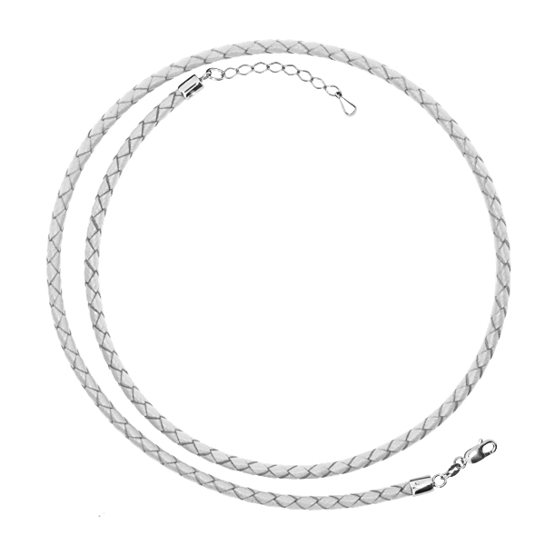 Шнурок из серебра с шнур кожаныйом