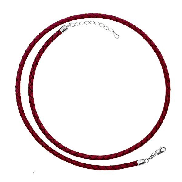 Шнурок из серебра с шнур кожаныйом