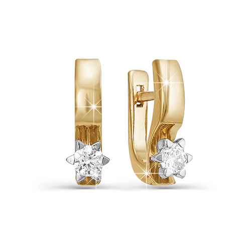 Серьги из золота с бриллиантом