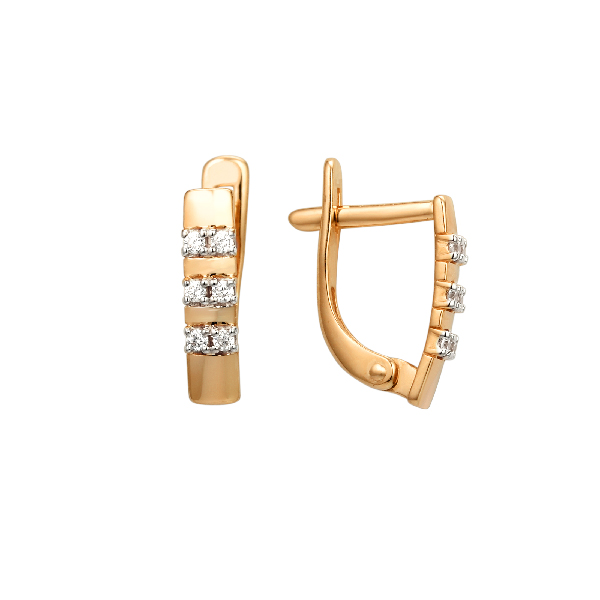 Серьги из золота с фианитом 000832-1102 от KRASNOE, металл Золото, вставка 