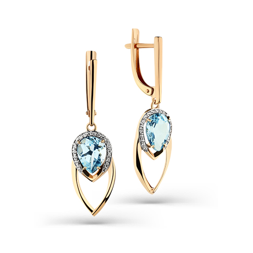 Серьги из золота с  02-3-193-0101-011 от KRASNOE, металл Золото, вставка Топаз