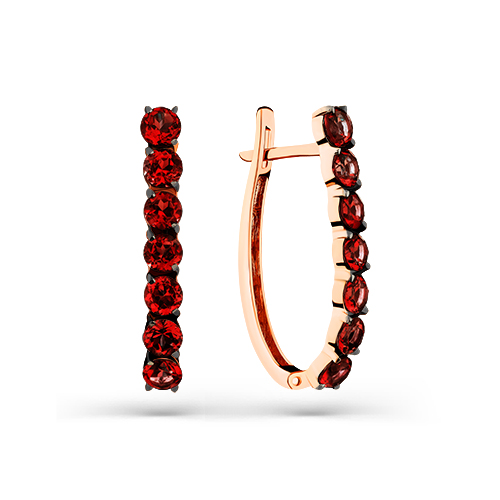 Серьги из золота с гранатом 02-3-177-0300-012 от KRASNOE, металл Золото, вставка Гранат