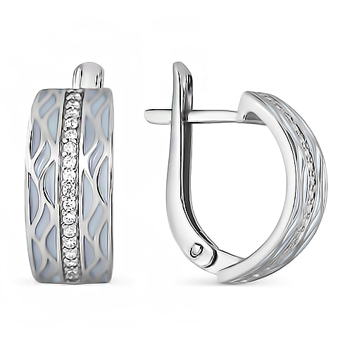 Серьги из серебра с эмалью со скидкой