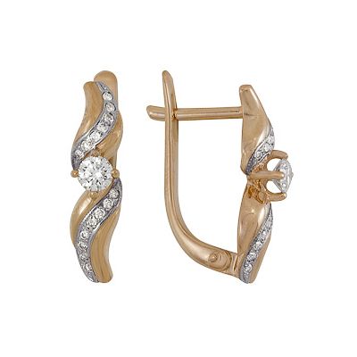 Серьги из золота с бриллиантом