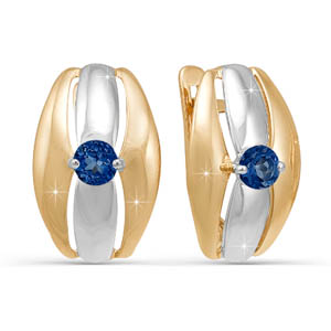 Серьги из золота с сапфиром