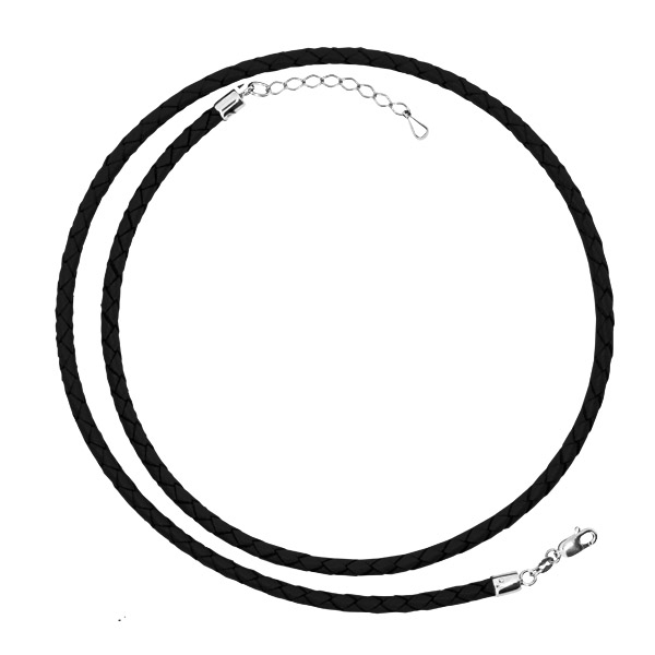 Шнурок из серебра с шнур кожаныйом