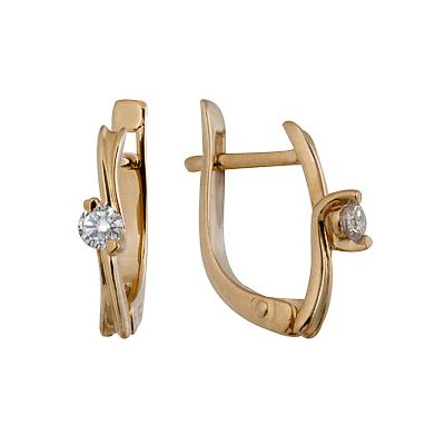 Серьги из золота с бриллиантом