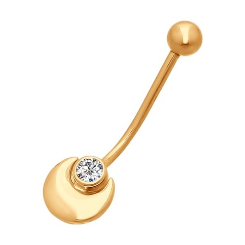 Пирсинг из золота с фианитом