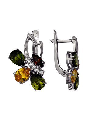 Серьги из серебра с фианитами 3207013226 от KRASNOE, металл Серебро, вставка Фианит Серьги из серебра с фианитами 3207013226 от KRASNOE, металл Серебро, вставка Фианит