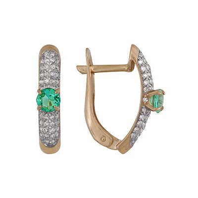 Серьги из золота с изумрудом 1910212433.17 от KRASNOE, металл Золото, вставка Изумруд