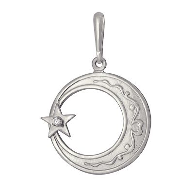 Подвеска из серебра с фианитом