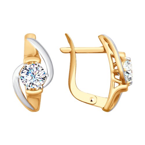 Серьги из золота с фианитом 027807 от KRASNOE, металл Золото, вставка Фианит Серьги из золота с фианитом 027807 от KRASNOE, металл Золото, вставка Фианит