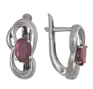 Серьги из серебра с корундом 3027012982 от KRASNOE, металл Серебро, вставка Корунд Натур.