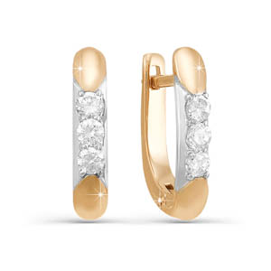 Серьги из золота с бриллиантом