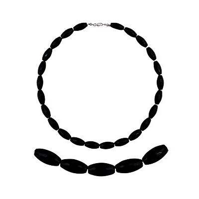 Бусы из серебра с ониксами 3430033666-50