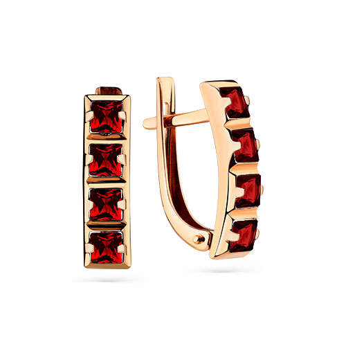 Серьги из золота с гранатом 02-3-372-0300-010 от KRASNOE, металл Золото, вставка Гранат