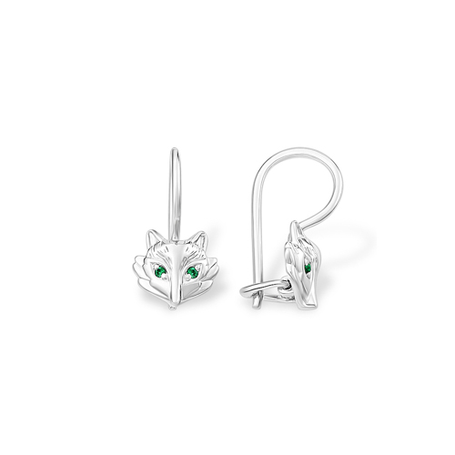 Серьги из серебра с фианитом 1210018336 от KRASNOE, металл Серебро, вставка Фианит