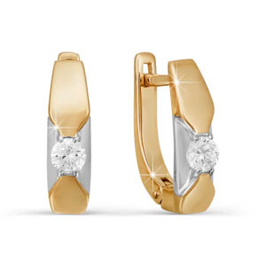 Серьги из золота с бриллиантом