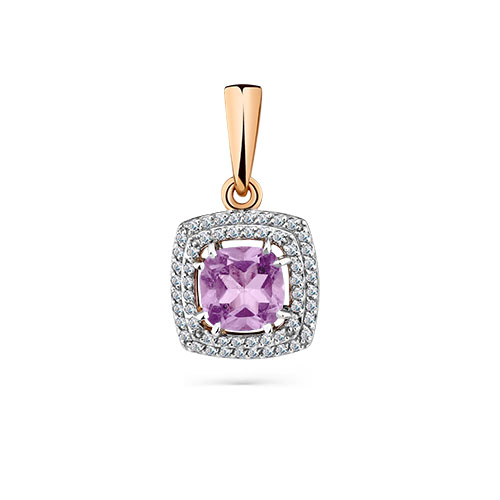 Купить подвески из золота с аметист