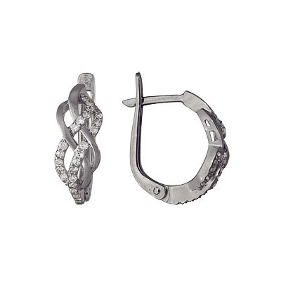 Серьги из серебра с бриллиантом