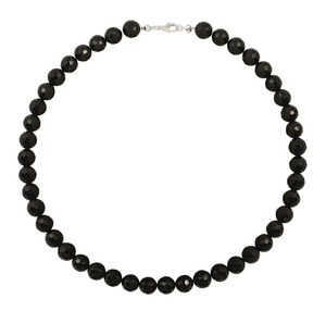Бусы из серебра с ониксами 3430032082-50 Бусы из серебра с ониксами 3430032082-50