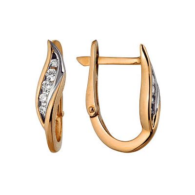 Серьги из золота с бриллиантом