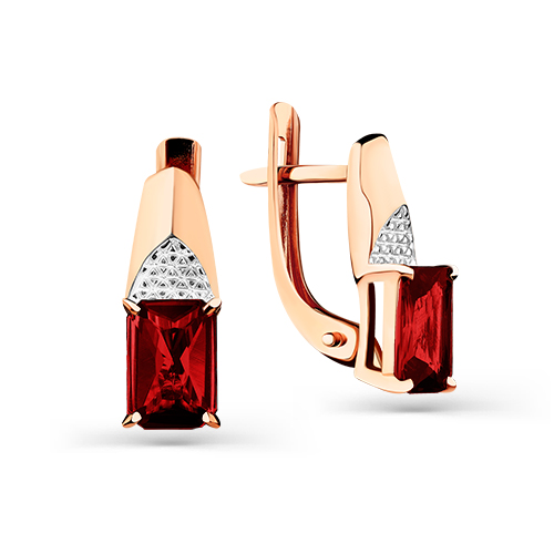 Серьги из золота с гранатом 02-3-173-0300-011 от KRASNOE, металл Золото, вставка Гранат