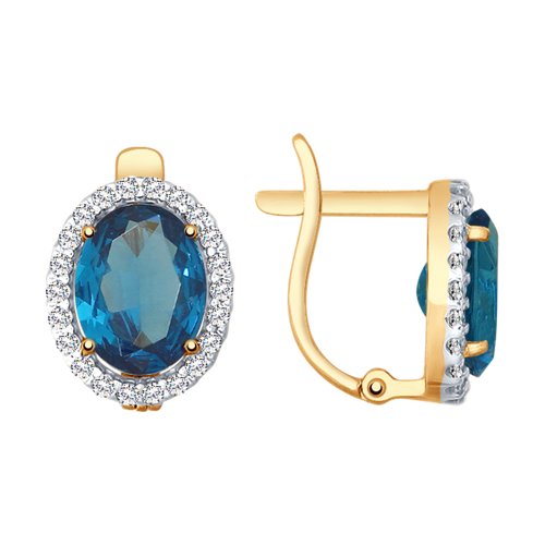 Серьги из золота с топаз лондоном