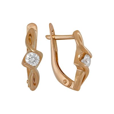 Серьги из золота с бриллиантом