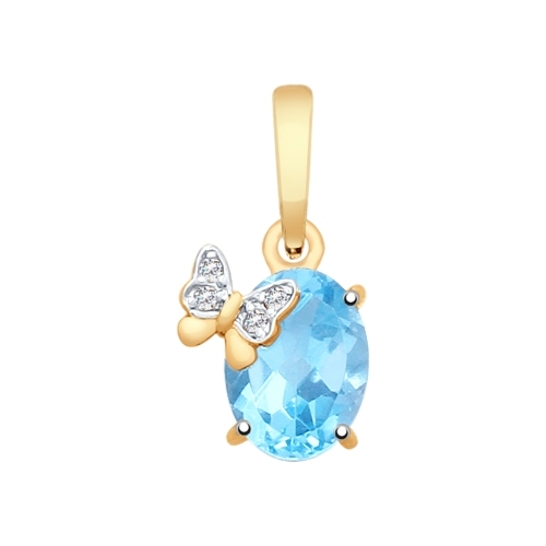 Купить подвеска из золота с топаз свиссом