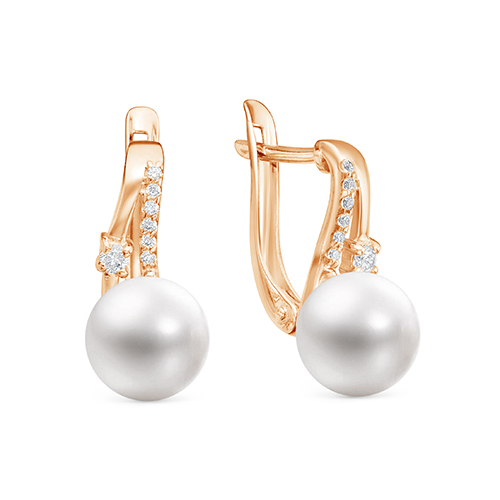 Серьги из золота Z2-10072 от KRASNOE, металл Золото, вставка Жемчуг