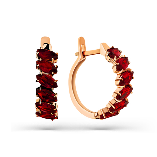 Серьги из золота с гранатом 02-3-182-0300-010 от KRASNOE, металл Золото, вставка Гранат
