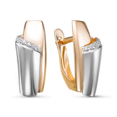 Серьги из золота с бриллиантом БР121281 от KRASNOE, металл Золото, вставка Бриллиант