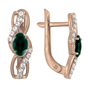 Серьги из серебра с бериллами и фианитами со скидкой