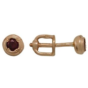 Пусеты из золота с корундом 12510205 от KRASNOE, металл Золото, вставка Корунд Натур.