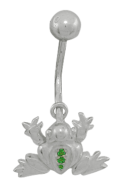 Пирсинг из серебра с фианитами