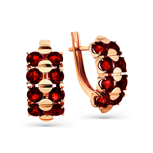 Серьги из золота с гранатом 02-3-255-0300-010 от KRASNOE, металл Золото, вставка Гранат