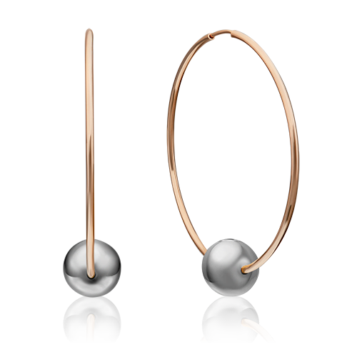 Серьги из золота без вставок 02-4388-00-000-1111-04 от KRASNOE, металл Золото, вставка Без вставок