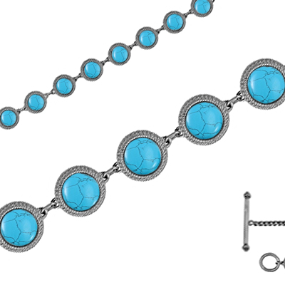 Купить браслет из серебра с бирюзой