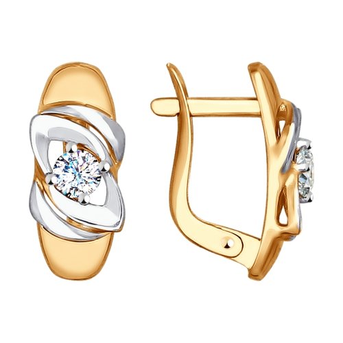 Серьги из золота с фианитом