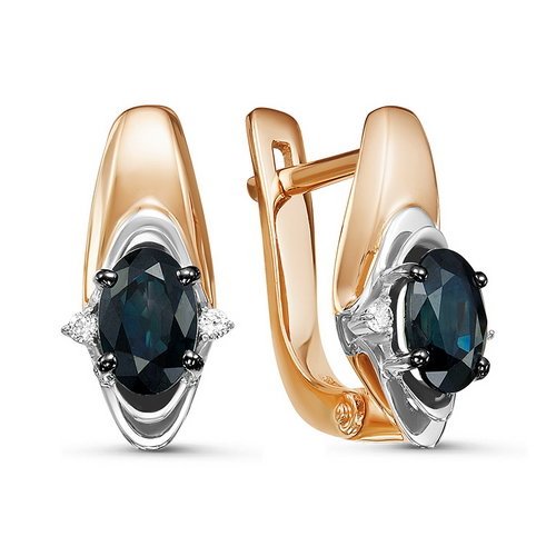 Серьги из золота с сапфиром БР221225 от KRASNOE, металл Золото, вставка Сапфир