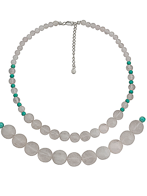 Бусы из серебра с кварцем 3980032436-45