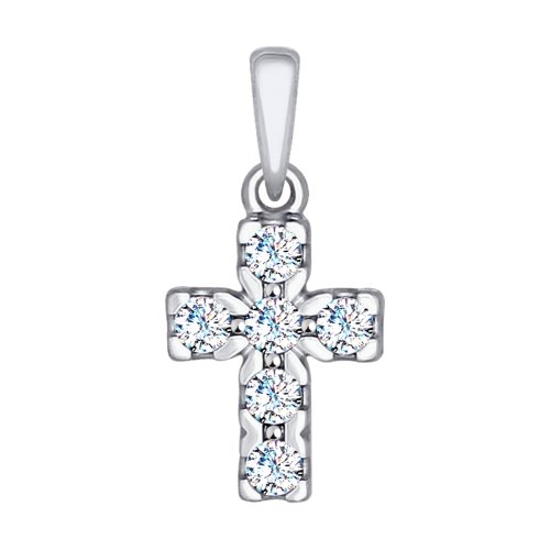 Крест из золота с фианитом swarovski