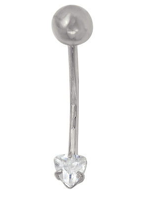 Пирсинг из серебра с фианитом